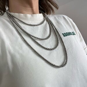 Silver Layered Loop Necklace